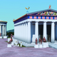 Reconstruction of the Temple of Asclepius and the Thymele at Epidaurus.
